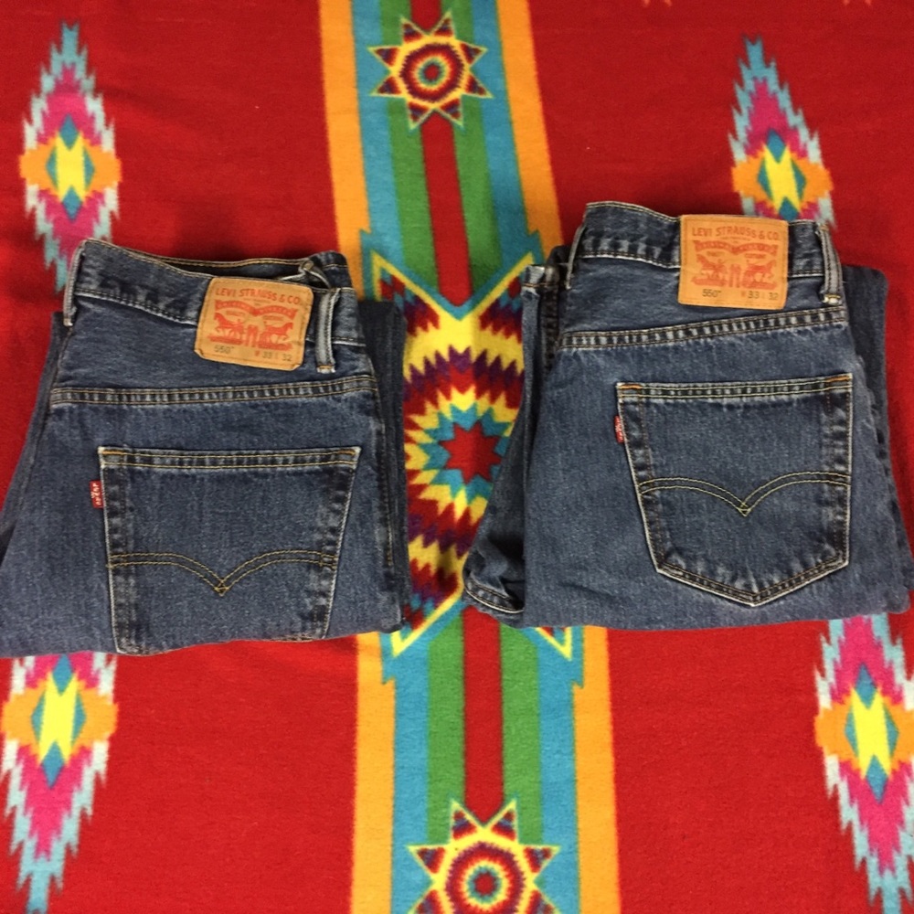 Lot 2 Levi’s 550 Mens Jeans 33/30